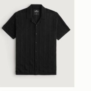 NWT Hollister men’s crotchet stitch short sleeve sweater shirt Zara Abercrombie